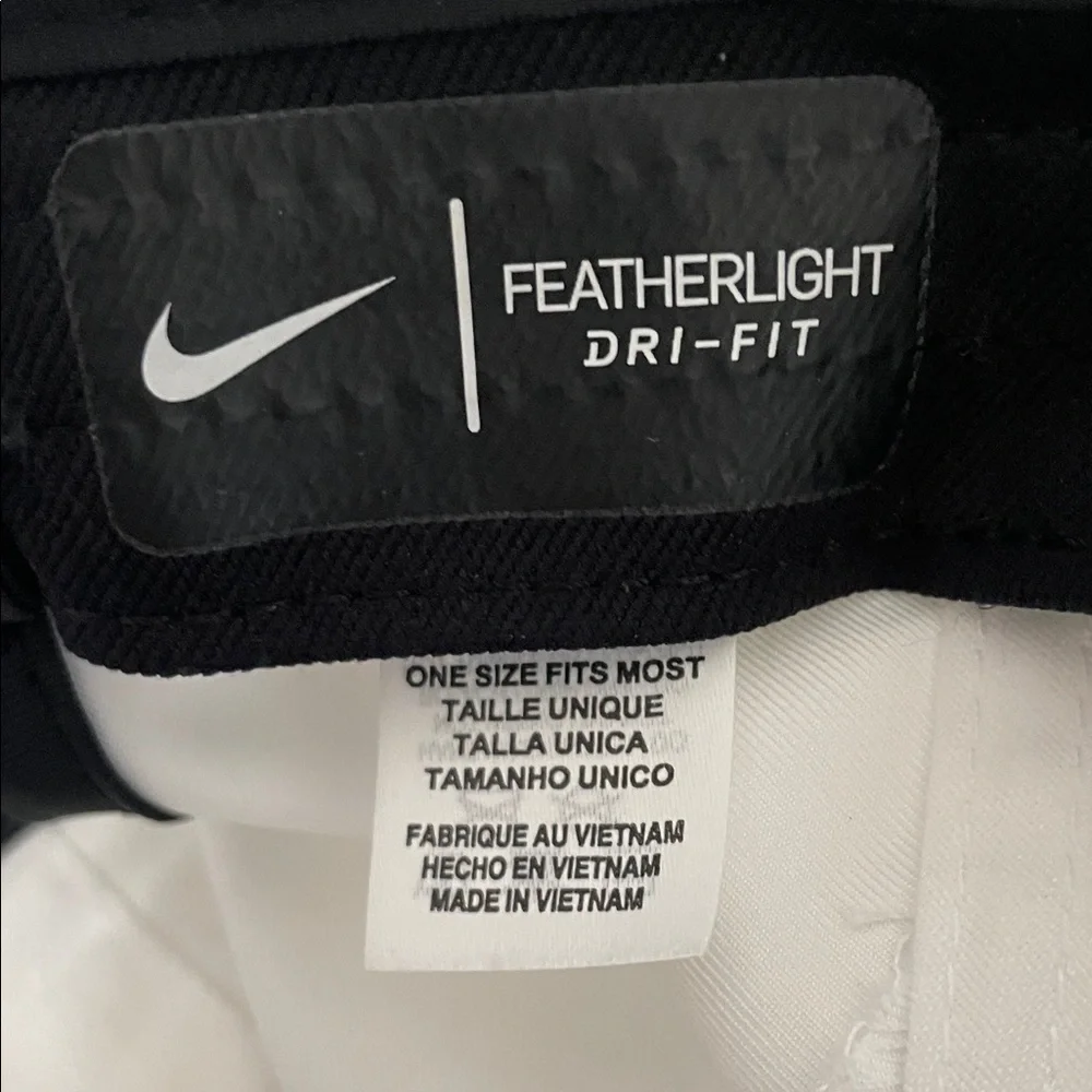 Nike Featherlight Aerobill Dri-Fit White with Black Swoosh Athletic Cap